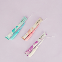 Prix de gros, tampons applicateurs jetables pour femmes, en coton naturel super doux, personnalisés