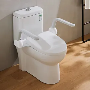 शौचालय सुरक्षा रेल समायोज्य हड़पने बार कॉम्पैक्ट समर्थन फ्रेम बाथरूम शौचालय सीट के लिए रेलिंग बाधा के साथ वरिष्ठ Bariatrics