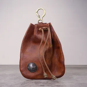 Sac à monnaie en cuir véritable Mini sac à monnaie Porte-clés Porte-clés Portefeuille Femme Pochette Sac à main