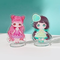 Support de base en acrylique personnalisé d'anime holographique en plastique transparent translucide à double face avec logo personnalisé