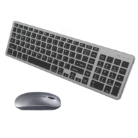COTECi Slim 2.4G BT clavier souris sans fil Combo 102 touches Rechargeable clavier de bureau ergonomique ensemble de souris pour ordinateur portable