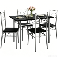 Ensemble de table à manger avec 4 chaises personnalisable OEM/ODM, mobilier de salle à manger en bois minimaliste convertible pour la maison et l'hôtel
