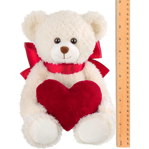 Vente en gros Ours en peluche cœur valent en peluche avec nœud papillon rouge Jouet en peluche tenant un cadeau doux pour les anniversaires - Product Image 2