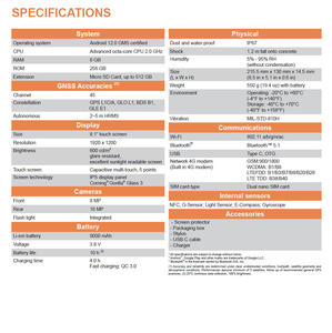 Chcnav lt800h <span class=keywords><strong>Android</strong></span> 12.0 GMS chứng nhận <span class=keywords><strong>Tablet</strong></span> PC GIS dữ liệu thu cầm tay <span class=keywords><strong>GPS</strong></span> landstar8 phần mềm CHC lt800 - Product Image 6