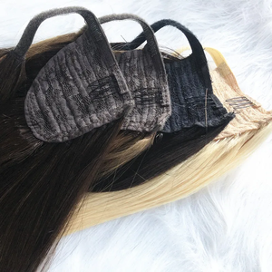 Cola de Caballo de Cabello Humano Natural <span class=keywords><strong>con</strong></span> Clips, Extensión de 100g, Cola de Caballo Completa, Peluca de Cabello Brasileño, Envoltura Negra Marrón - Product Image 6