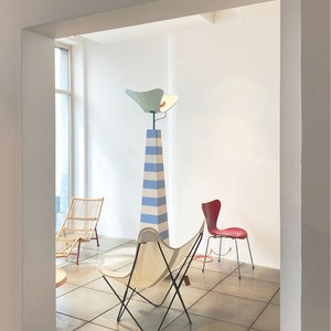 Lampadaire à rayures bleues et blanches, source de lumière LED, commande par interrupteur, pour la maison, le salon, la chambre à coucher, éclairage intérieur - Product Image 5