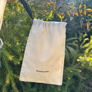 Hot Selling Eco-Friendly <b>Drawstring</b> Bag Large Cotton Canvas Dust <b>Pouch</b> With Black Ribbon - Product Image 2