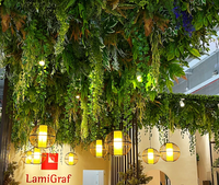 Mur végétal artificiel pour plafond de restaurant, décoration artificielle, plante araignée, pteridophytes, verdure tridimensionnelle