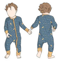 Combinaison de nuit à manches longues pour bébé, personnalisable, imprimée, de haute qualité, vente en gros