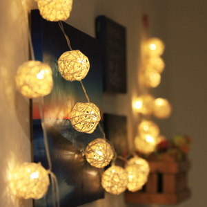 3cm Led Rattan String Lights articolo per feste di buon compleanno festa di san valentino luce a LED con bianco caldo caldo colorato - Product Image 1