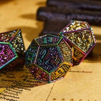 Ensemble de dés RPG faits à la main en métal, D4-D20, polyédriques, 7 pièces, pour jeux de société et D&D