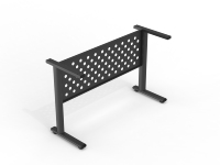 Cadre de bureau en métal à double pied avec panneau de connexion perforé, base robuste pour poste de travail de bureau