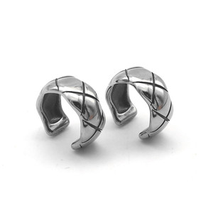 yunnique Geometric <b>Cuff</b> <b>Earrings</b> Stainless Steel For Men Women Couple Fashion Jewelry - Product Image 1