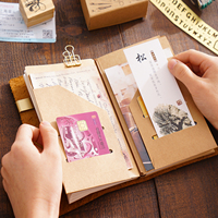 Porte-documents en papier kraft AIGUONIU, carnet de voyage, agenda, accessoires, porte-badge, 21x11,5 cm, rangement de poche, papeterie