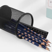 Porte-stylos classiques en métal, étui à crayons rond, organiseur de bureau tendance, accessoire de papeterie pour fournitures scolaires et de bureau