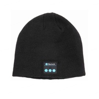 Sombrero Música Venta al por mayor Auriculares inalámbricos Knittedcap Customwovenlabel Embroideryleatherpatch logo Gorro de lana