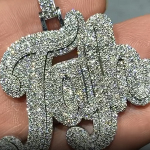 Colar Personalizado com Pingente de Nome para Homens em Latão Sólido Estilo Street <span class=keywords><strong>Rock</strong></span> Hip Hop Joia em Letra 3D com Nome Personalizado - Product Image 5