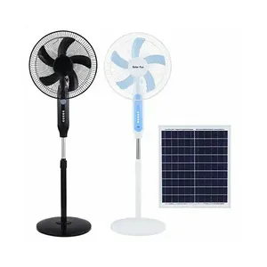 In stock Rechargeable PV Powered Fan 16 Inch Lithinum Battery Solar Fan with solar panel