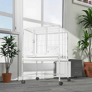 Papegaaienkooi Grote Metalen Vogelkooi Solide Knop Luxe Villa Kooi Gestapelde Dubbele Laag Ecologisch Gepoedercoat Reproductiekooi - Product Image 6