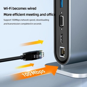 Base de Conexión Tipo C 12 en 1, USB 3.0, RJ45, Lector de Tarjetas TF y SD, Carga PD, HDTV 4K, VGA, 3.5mm, USB C para Macbook, Laptop, <span class=keywords><strong>PC</strong></span>, <span class=keywords><strong>Hub</strong></span> Tipo C - Product Image 5