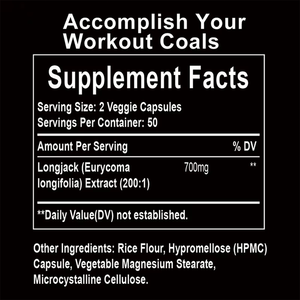 สารสกัดตองกัตอาลี OEM แบรนด์ส่วนตัว 200:1 แคปซูล 700 มก. สารต้านอนุมูลอิสระและเพิ่มพลังงาน 100 แคปซูล/ขวด สำหรับผู้ชาย - Product Image 3
