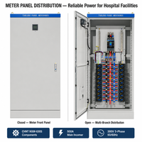 Tableau électrique basse tension triphasé 500A, armoire complète de distribution et de mesure de la charge pour la distribution d'énergie multi-zones en milieu hospitalier