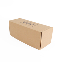 Boîte d'emballage pliable en carton ondulé recyclé avec logo personnalisé imprimé en relief, impression 4 couleurs