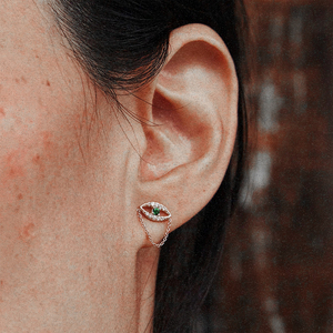 CANNER 925 Sterling Silver Personalized Eye Green Zircon <b>Chain</b> Tassel <b>Stud</b> <b>Earrings</b> Jewelry Safty Hypoallergenic <b>Stud</b> <b>Earring</b> - Product Image 6