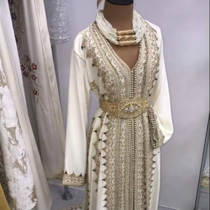 Caftán de lujo con vestido largo hasta el suelo bordado Zardozi pesado para vestido de boda/fiesta - Product Image 3