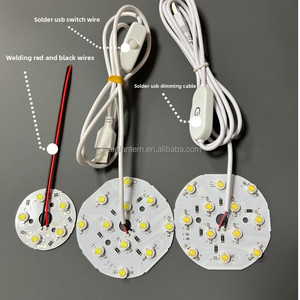 Module LED pré-câblé 5V basse tension haute luminosité, diamètre 48mm 74mm, pour lampe de travail DIY, blanc chaud, carte PCB USB, intensité variable - Product Image 1