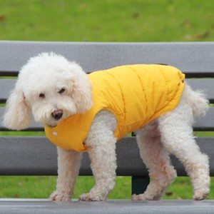 Abrigo acolchado de algodón para perros, ropa de invierno gruesa de color amarillo fluorescente y azul cielo para Corgi Golden Retriever, razas medianas y grandes - Product Image 3