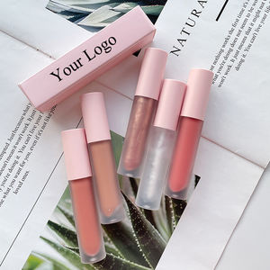Глянцевый розовый блеск для губ высокого качества с логотипом на заказ, фирменный блеск для губ для веганцев - Product Image 1