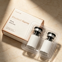 Petites bouteilles en verre avec étiquettes personnalisées imprimées, flacons cosmétiques de 3 ml et 10 ml, autocollants imperméables, emballage en plateau plastique