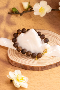 Pulsera de Cuentas de Madera de Arar Natural de Indonesia, Estilo Vintage Clásico, con Perla de Agua Dulce, Origen Guangdong, Genuina - Product Image 4