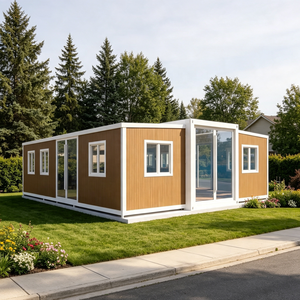 Maison conteneur extensible de luxe de 40 pieds, prête à l'emploi, avec 1 à 2 chambres, double aile, cuisine et salle de bain, pour location - Product Image 1