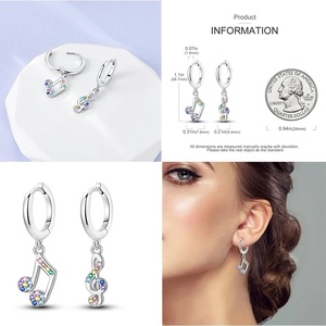 Aretes de Aro de Plata de Ley 925 MULA, Aretes <span class=keywords><strong>Infantiles</strong></span> con Forma de Corazón y Circonitas, Joyería de Moda para Aniversario - Product Image 4