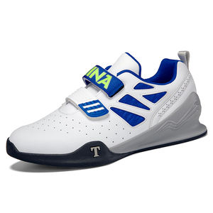 Chaussures de musculation pour hommes et femmes, baskets d'entraînement pour squats, chaussures de sport athlétiques basses à fermeture auto-agrippante en cuir microfibre, légères - Product Image 1