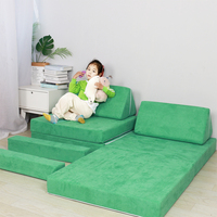 Muebles de Combinación Libre, Sofá de Espuma Multifuncional para Bebés, Sofá Cama Plegable, Juego de 8 Muebles para Sala de Estar