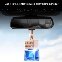 Diffuseur d'huiles essentielles en verre miniature personnalisé en gros, aromathérapie, désodorisant de voiture longue durée, parfum liquide, rétroviseur