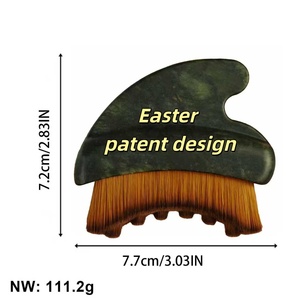 <span class=keywords><strong>Brosse</strong></span> de massage faciale Gua Sha en jade, design breveté, prix usine, pour drainage lymphatique et nettoyage - Product Image 4