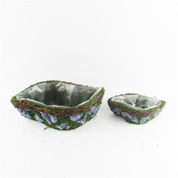 Pot de fleurs empilable de style nordique avec panier en forme de cœur en rotin pour la maison - Vente en gros