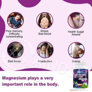 Cápsulas de citrato de magnesio personalizables al por mayor, relajación muscular y alivio de calambres, soporte inmunológico, cápsulas veganas naturales para adultos - Product Image 5