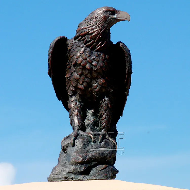 Projetos populares tamanho de vida escultura de águia de bronze fundido