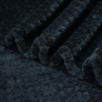 Couverture noire, jetés en polaire douce pour fauteuil de canapé, couverture texturée gaufrée floue, jet de couverture léger et chaud confortable
