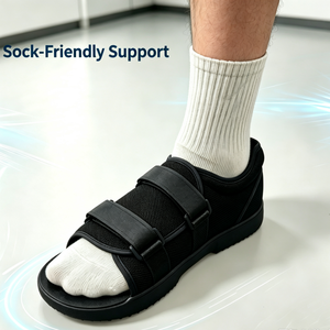 Correa <span class=keywords><strong>de</strong></span> sujeción para zapatos postoperatorios con punta redonda, suela <span class=keywords><strong>de</strong></span> malla transpirable <span class=keywords><strong>de</strong></span> TPR para rehabilitación <span class=keywords><strong>de</strong></span> Juanetes, Valgo, <span class=keywords><strong>Fractura</strong></span> <span class=keywords><strong>de</strong></span> Escapófilo, Talón y Esguince <span class=keywords><strong>de</strong></span> <span class=keywords><strong>Pie</strong></span> - Product Image 1