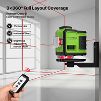 Kit de niveau laser industriel OEM du fabricant, super lumineux, 120 mW, ligne rouge, intérieur/extérieur, auto-nivelant, 12 lignes, grande capacité
