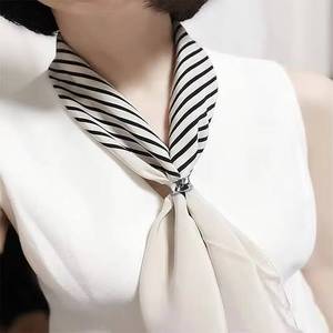 Silk scarf waist tie, <b>corner</b> knot button, fashionable metal ring buckle, stylish alloy clothing ring, bag clip - Product Image 4