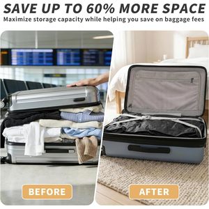 YEEKORO 2-Piece <b>Vacuum</b> Compression Bags 20-35L Rectangle Reusable Clothing Organizer for Clothing Travel with <b>Pump</b> - Product Image 5