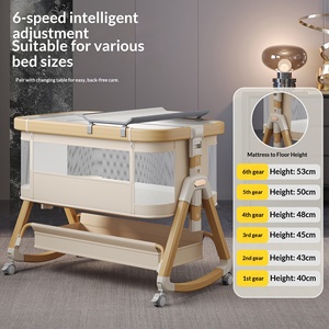 Cuna Metálica para Bebé Recién Nacido, Cuna Adaptable a Cama de Adulto, Portátil, Móvil, Dos en Uno, Plegable, Multifuncional - Product Image 4