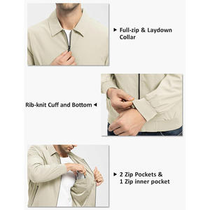 Chaqueta Ligera con Cremallera para Hombre, Tallas Grandes, Estilo Urbano Vintage, Ropa de Moda para Exteriores, por Fabricante de Ropa Teñida Lisa - Product Image 6